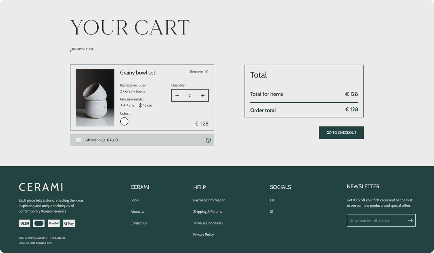 Cerami cart view